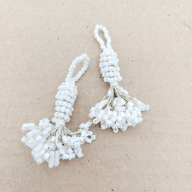 White Bead Tassels Latkan, Indian Latkans, Sewing Latkans